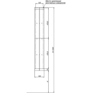 Полка Aquanet Магнум 334114 100 см брашированная сталь